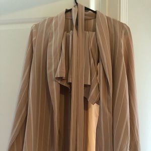 Cream and white two piece stripped set.